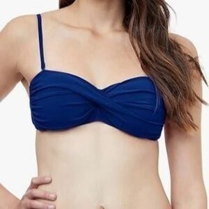 Profile by Gottex NWT Sz 14 Navy Tutti Frutti Bandeau Swim Top